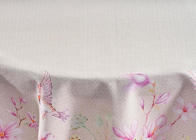 Maison d' Hermine Table Cloth Round Table 100% Cotton 69 Inches Tablecloth Reusable Decorative Everyday Use for Dining Room, Farmhouse, Home, Party, Festive & Wedding Spring Summer - Magnolia Mornings