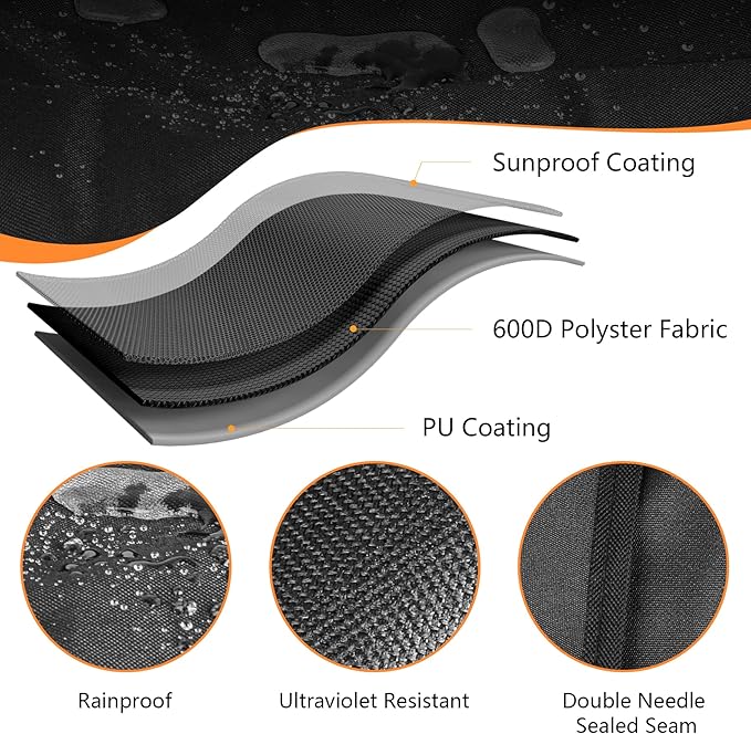 Outdoor 600D Heavy Duty Grill Cover for Traeger Ironwood 650 Series, Full-Length Grill Cover Grill Accessory Waterproof Pellet Cover Compatible with Traeger Ironwood 650 Accessories BAC505,Black