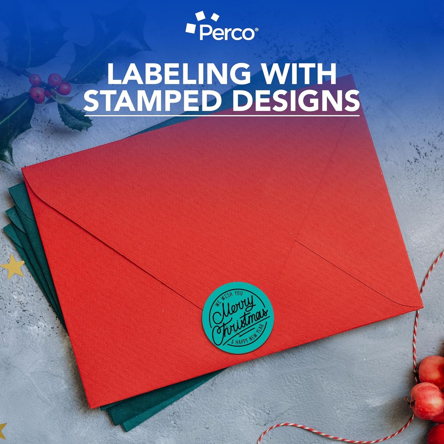 Perco Teal 3-Inch Round Circle Dot Sticker Labels - Multi-Roll Pack (3 Rolls, 500 Labels Each) - Permanent Adhesive, Vibrant Colors, Strong Hold - Perforated for Easy Use - Made in USA