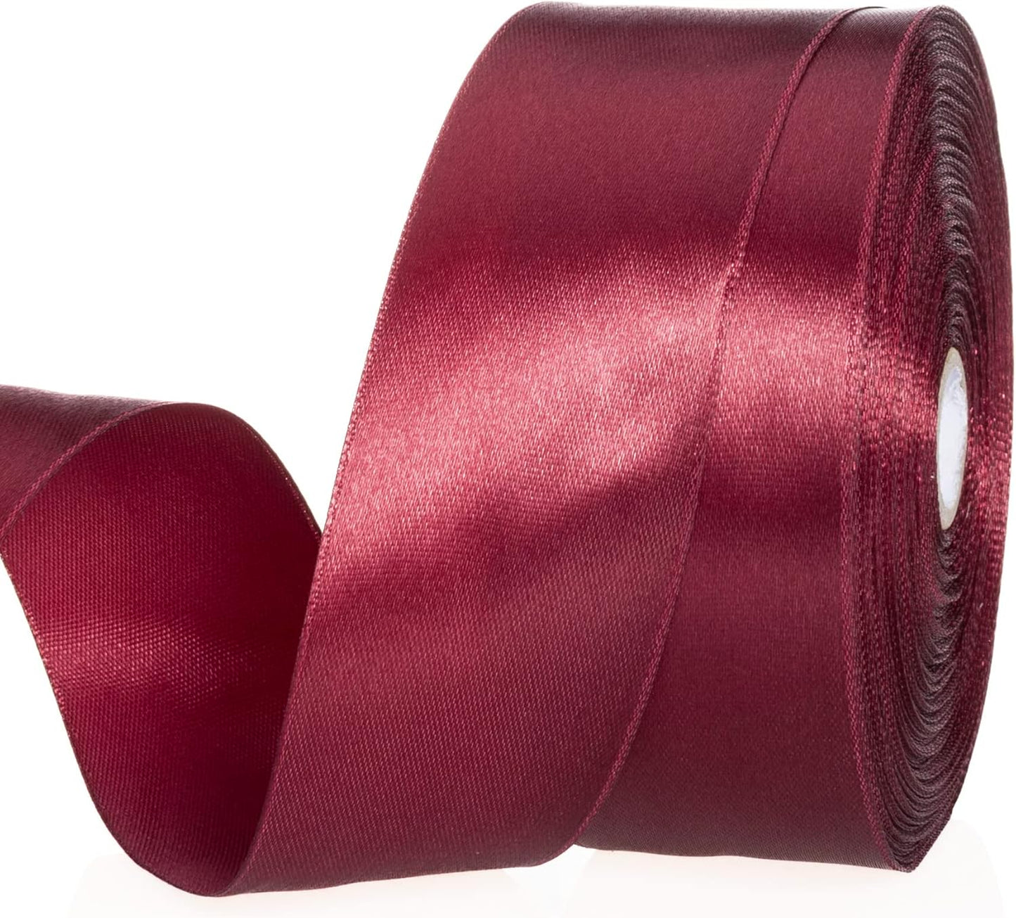1 1/2 Inch Wine Red Solid Satin Ribbon, 50 Yards Craft Fabric Ribbon for Gift Wrapping Floral Bouquets Wedding Party Decoration