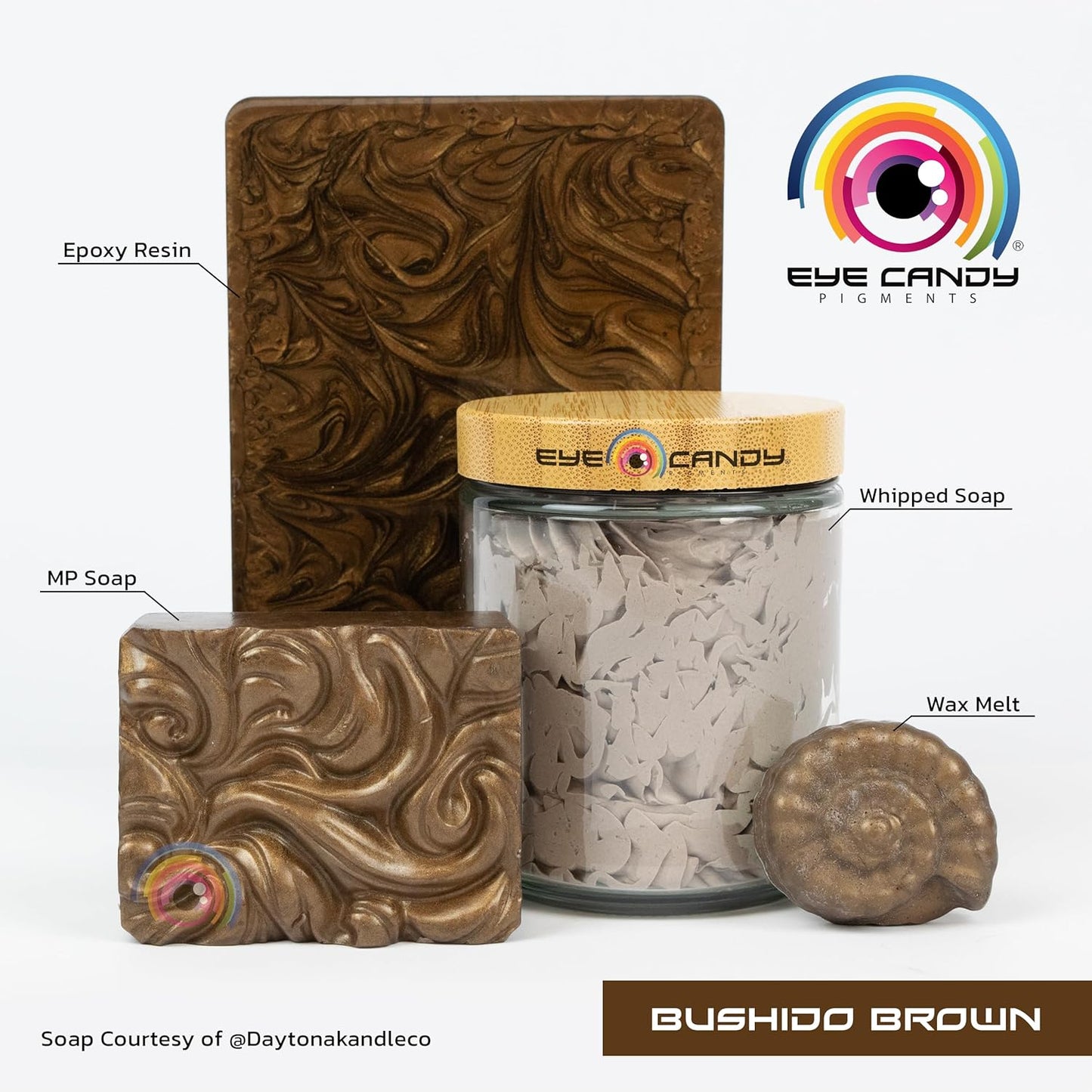 Eye Candy Pigments Premium Brown Mica Powder - Bushido Brown (25gr) - for Epoxy, Resin, Soap, Paint, Woodworking, Acrylic Pouring, Bath Bombs, Fishing Lures - DIY Arts and Crafts Additive