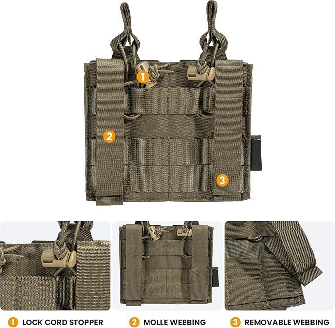 EXCELLENT ELITE SPANKER Tactical Open-Top Single/Double/Triple Molle Mag Pouch for Pistol Mag Pouch Tactical Bag Accessories Holder