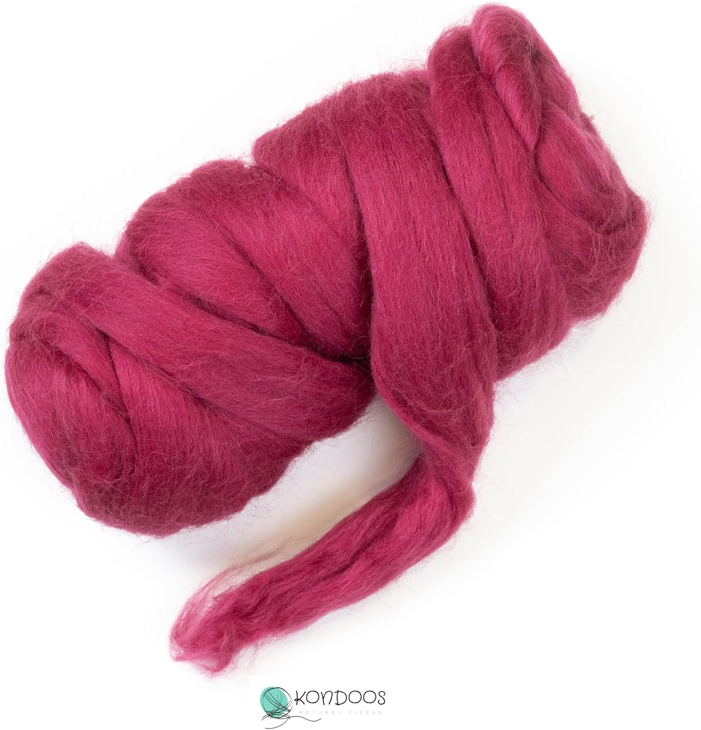 Colored Natural Wool roving, 8 OZ. Best Wool for Needle Felting, Wet Felting, handcrafts and Spinning. (Red Wine)