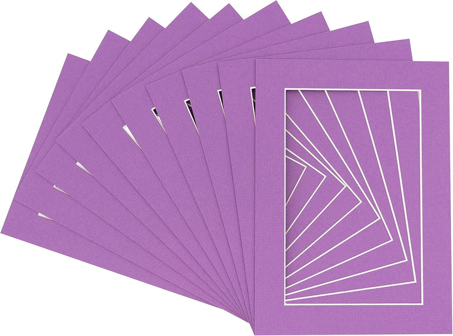 5x7 Mat for 8.5x11 Frame - Precut Mat Board Acid-Free Show Kit with Backing Board, and Clear Bags Dark Purple 5x7 Photo Matte Made to Fit a 8.5x11 Picture Frame Matboard for Framing, Pack of 25 Mats