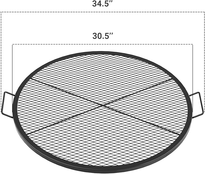 Stanbroil Heavy Duty X-Marks Fire Pit Cooking Grill Grates with Support X Wire - Outdoor Round BBQ Campfire Grill Grid - Camping Cookware, 30 Inch