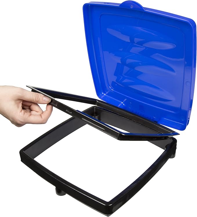 Portable Trash Bag Holder – Collapsible 13-Gallon Garbage Bin for Indoor/Outdoor Use, Camping, Recycling, and Parties – Durable Plastic Trash Can by Wakeman Outdoors (Blue)