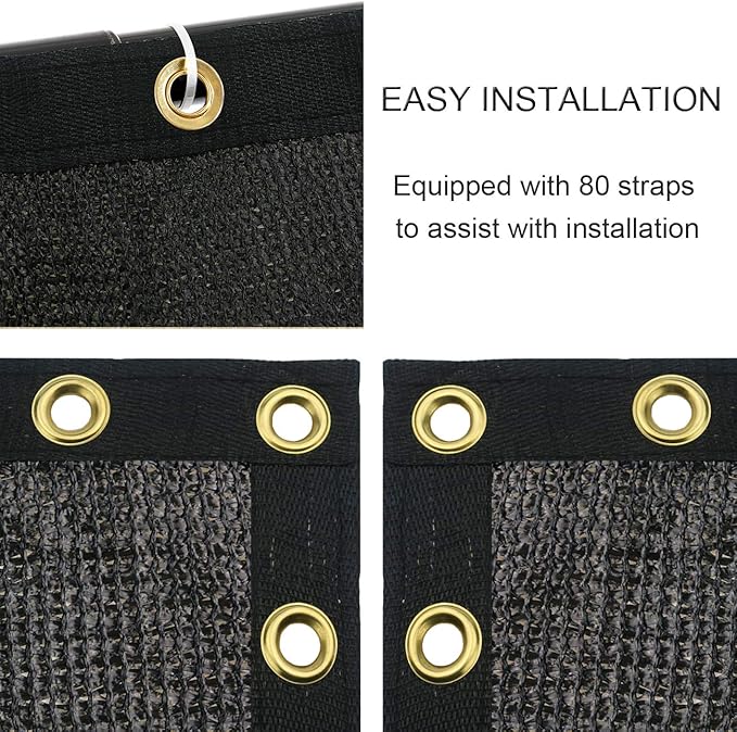 Sunnyglade 6 feet x 100 feet Privacy Screen Fence Heavy Duty Fencing Mesh Shade Net Cover for Wall Garden Yard Backyard (Black, 6 ft X 100 ft)