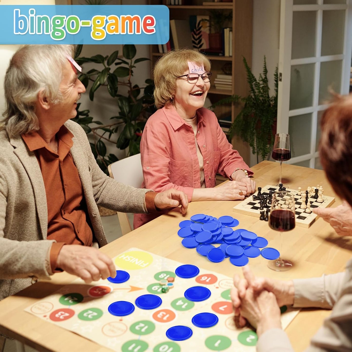 Coopay 600 Pieces Plastic Poker Chips Learning Counters Disks Bingo Chip Counting Discs Markers for Math Practice and Poker Card Game Tokens, Teaching Rewards, 38 mm/ 1.5 Inches (Blue)