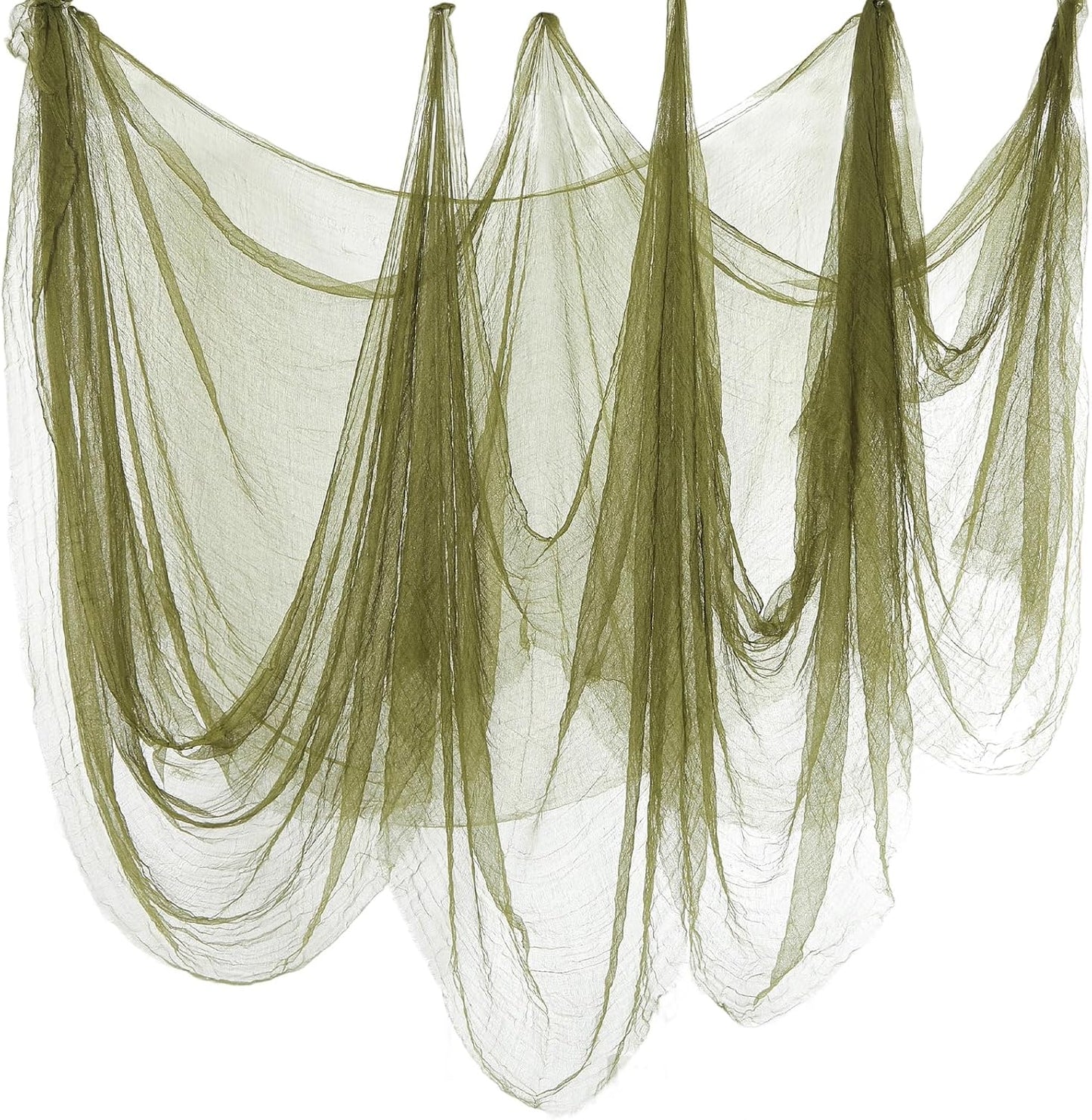 Boao Halloween Cheese cloth 35.43 x 393.7 Inch Military Green Cheesecloth Roll for Crafts Large Cotton Muslin Gauze Fabric for Halloween Outdoor & Indoor Spooky Decoration