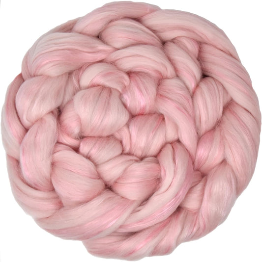 Merino Silk Luxe Tonal Designer Blend. Superfine Merino, Mulberry Silk, Tussah Silk. Top Roving for Spinning or Felting. Fleur de Rose 4oz