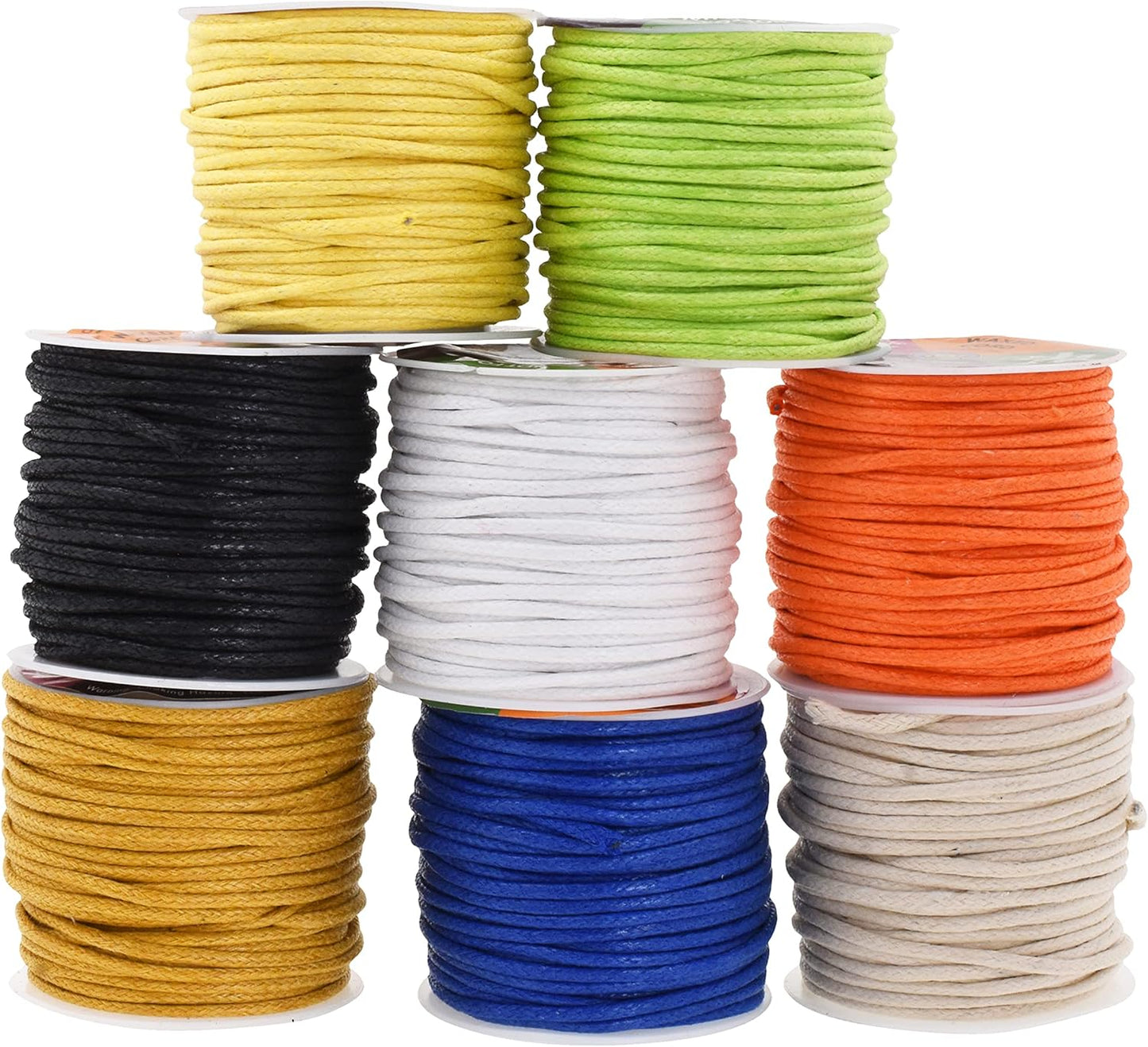 Mandala Crafts 1.5mm 165 Yards Assorted Cotton Waxed Cord for Jewelry Making Bracelet Cord Waxed String - Beading String Thread Jewelry Cords for Necklaces String