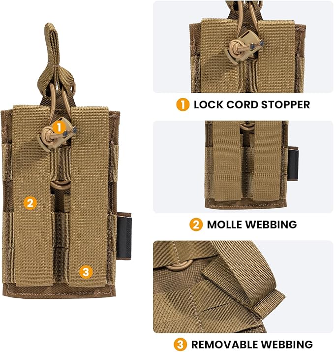 EXCELLENT ELITE SPANKER Tactical Open-Top Single/Double/Triple Molle Mag Pouch for Pistol Mag Pouch Tactical Bag Accessories Holder