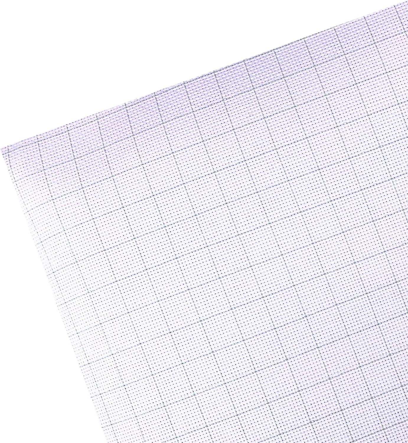 2 Sheets of 14 Count Pre-Gridded Aida Cloth – 21 x 21 Inch White with Green Guidelines Pre-Cut Fabric Squares – Cross Stitch Fabric – 100% Cotton – Ideal for Needlework – The Knotty Unicorn