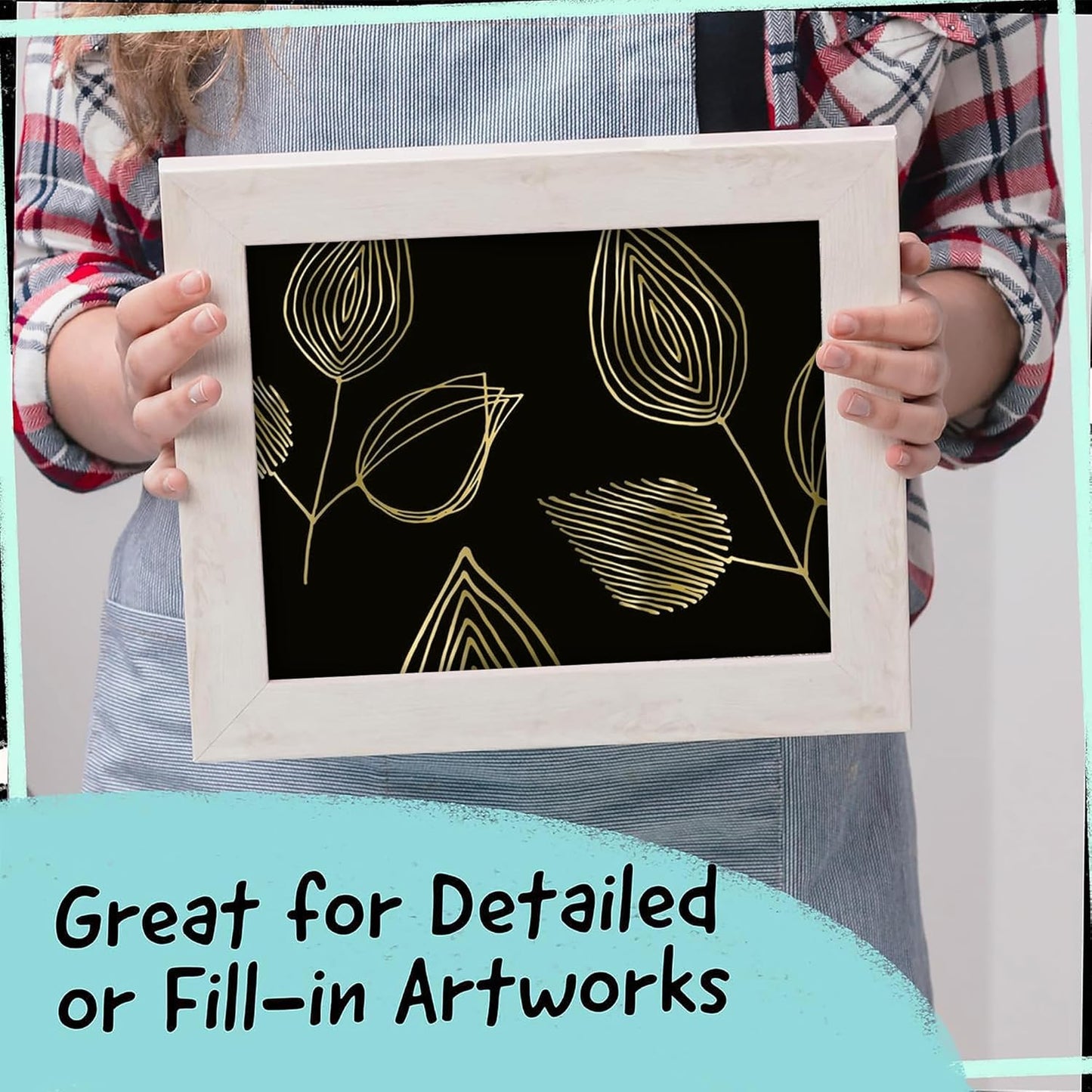 4 Dual Tip Gold Paint Pen Metallic - Fine Tip & Medium Acrylic Paint Markers - Gold Marker for Metal, Wood, Rock Painting, Canvas, Ceramic, Glass, Fabric, Leaf and Plastic - Water-based Ink