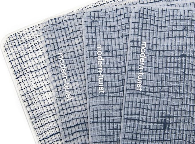 Modern Twist Placemat 100% Food-Grade Silicone, Waterproof and Reusable, Linen - Denim