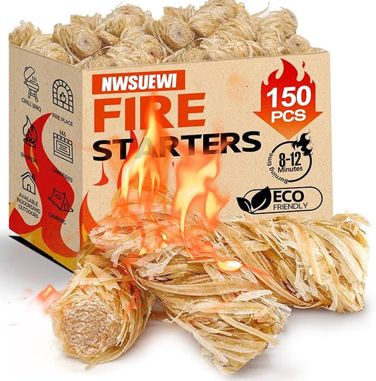 150 PCS bleweed fire Starter for Grill,Campfires,Fireplace,BBQ,Camping.kindling.Quick Light Wood Charcoal Fire Starter, Waterproof-Natural Fire Starters Camping Firestarter Charcoal Starters