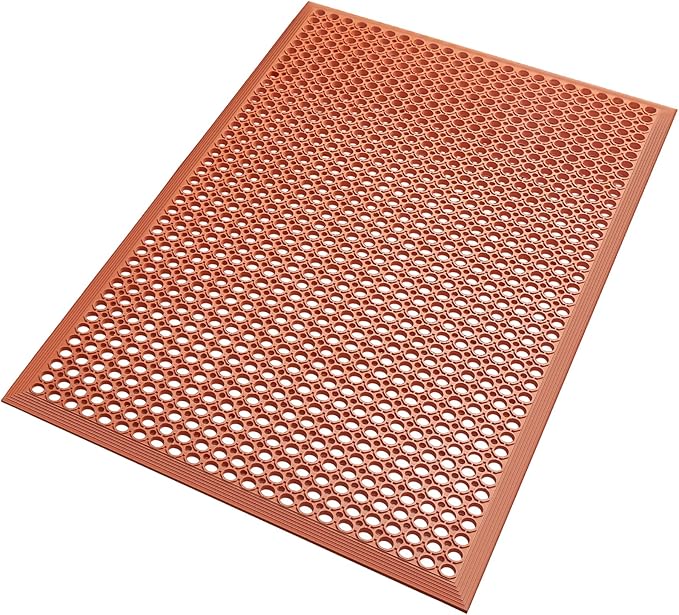 Rubber Floor Mats Anti-Fatigue Kitchen Floor Mat New Bar Floor Mats Commercial Heavy Duty Red Rubber Out Door Mat 36" x 60"