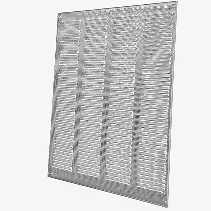 Repa Market Air Vent Cover 16x16 Inch (Outer Dimensions) Galvanized Steel Louvered Grill Cover with Mesh Screen/Wall or Ceiling Vent/HVAC Register for Indoor and Outdoor Ventilation