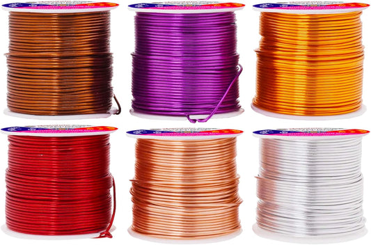 Mandala Crafts 16 Gauge Anodized Aluminum Craft Wire for Jewelry Making – 390 FT Colored Flexible Silver Copper Purple Gold Brown Red Wire - Bendable for Bonsai Armature Crafting Sculpting