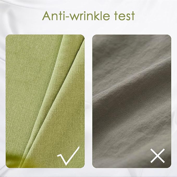 BALCONY & FALCON Rectangle Tablecloth Washable Wrinkle Resistant and Water Proof Table Cloth Decorative Linen Fabric Tablecloths for Dining Parties Kitchen Wedding and Outdoor(Avocado Green, 55x70)