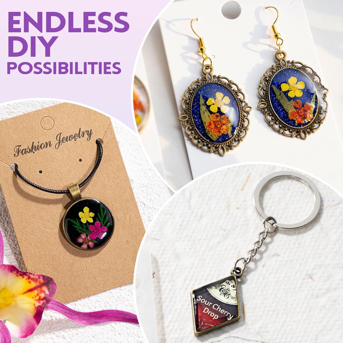 LET'S RESIN Jewelry Making Kit - 153Pcs Crystal Clear 250g UV Resin with UV Lamp,Jewelry Resin Molds, Starter kit for Keychain, Earring Making, Craft Decor