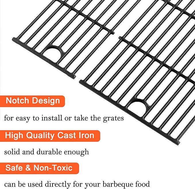 17" Grill Part Kit for Charbroil Performance 2 Burner 463630021 463660421 463655021 463630422 463655421,Grill Grates/Heat Plates/Burners/Adjustable Crossover/Tube/Ignition for Charbroil Grills