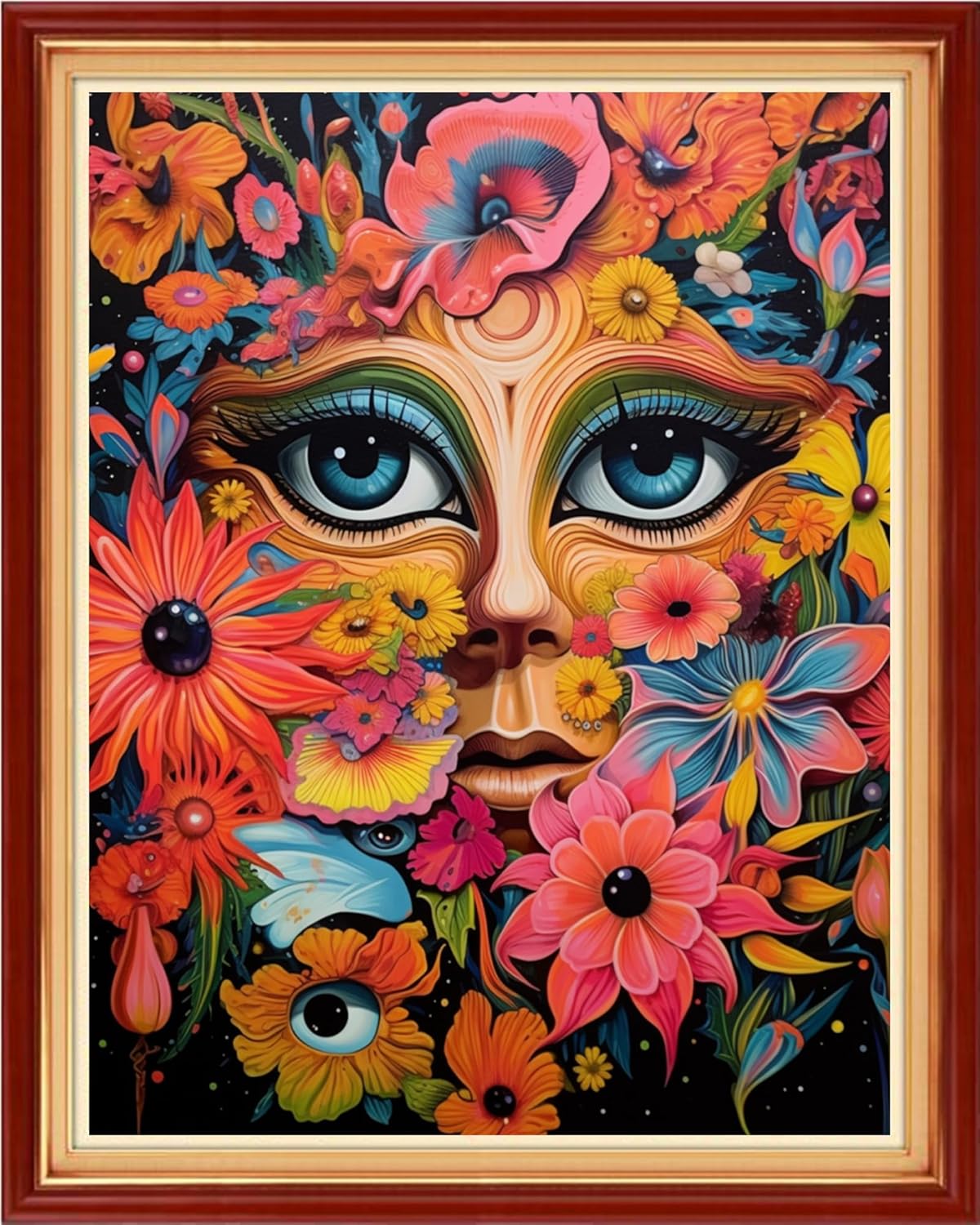 DMCVIVR Stamped Cross Stitch Kits for Adults Beginners Embroidery Kits 11CT Needlepoint Kits Cross Stitch Patterns Embroidery Patterns&Flower Girl 16x20 inch