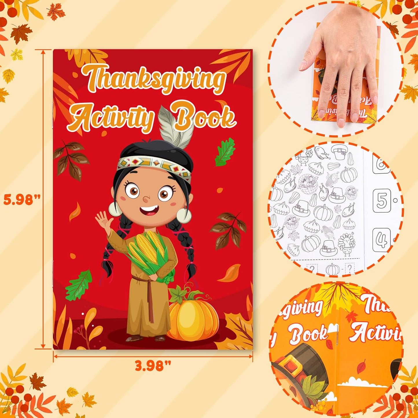 60PCS Thanksgiving Activity Books Party Favors for Kids - Fall Games Coloring Maze Book in Bulk, Classroom Activities Crafts Gifts