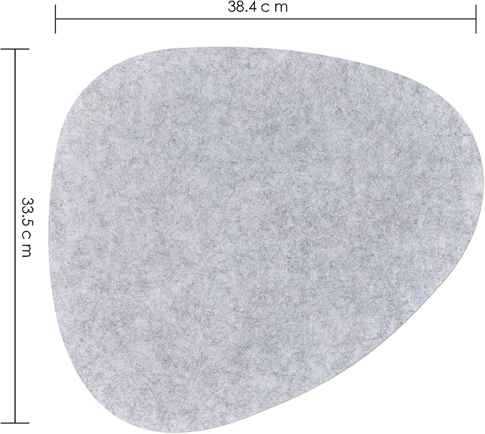 Chillify Table Coaster Set of 6 | Non-Slip, Heat-Resistant, Washable Placemats | Suitable for Outdoor Use | Light Gray, Oval