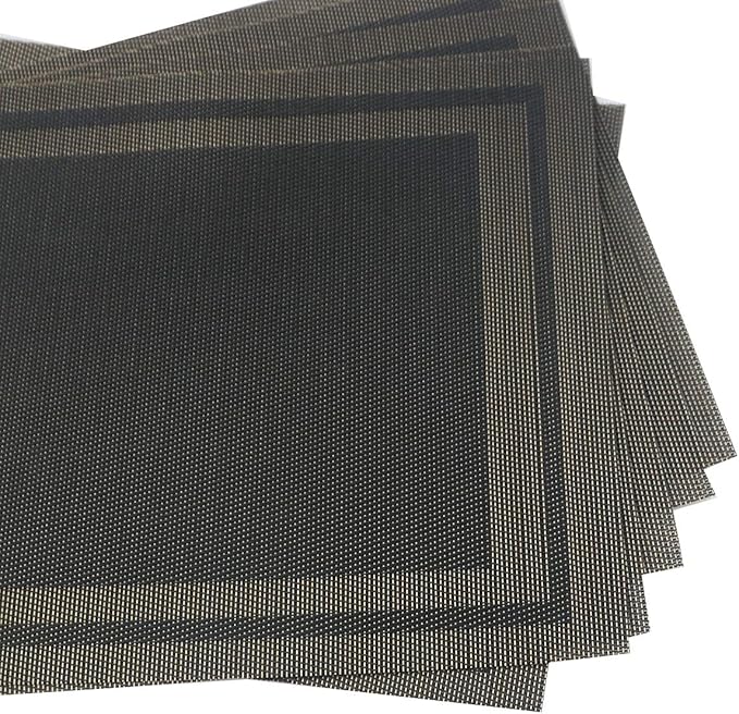 Gugrida Placemats Set of 6 Plaid Checkered Black & Gold PVC Placemat for Dining Table Durable Woven Vinyl Stain tablemats 18"X12"