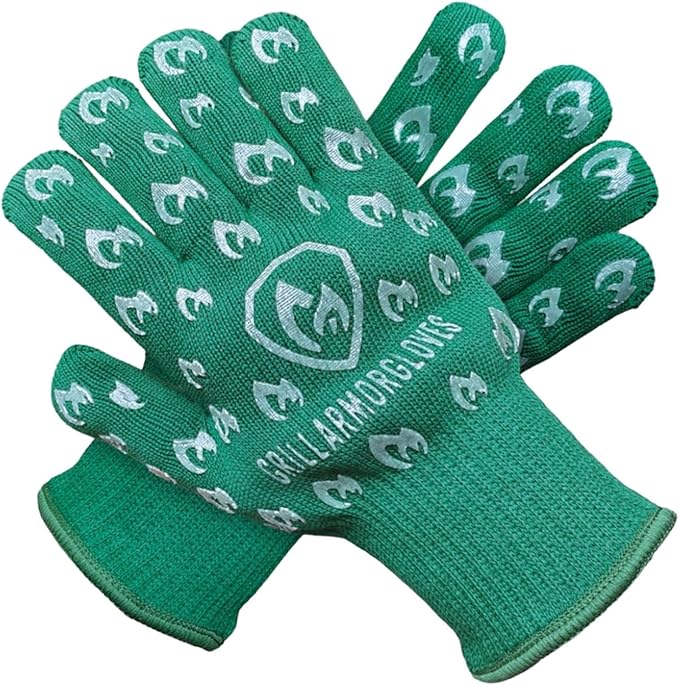 Grill Armor Oven Gloves – 932°F Heat, Fire & Cut Resistant Mitts for BBQ, Grill, Cooking, Grilling, Baking, Smoker & Fire Pit