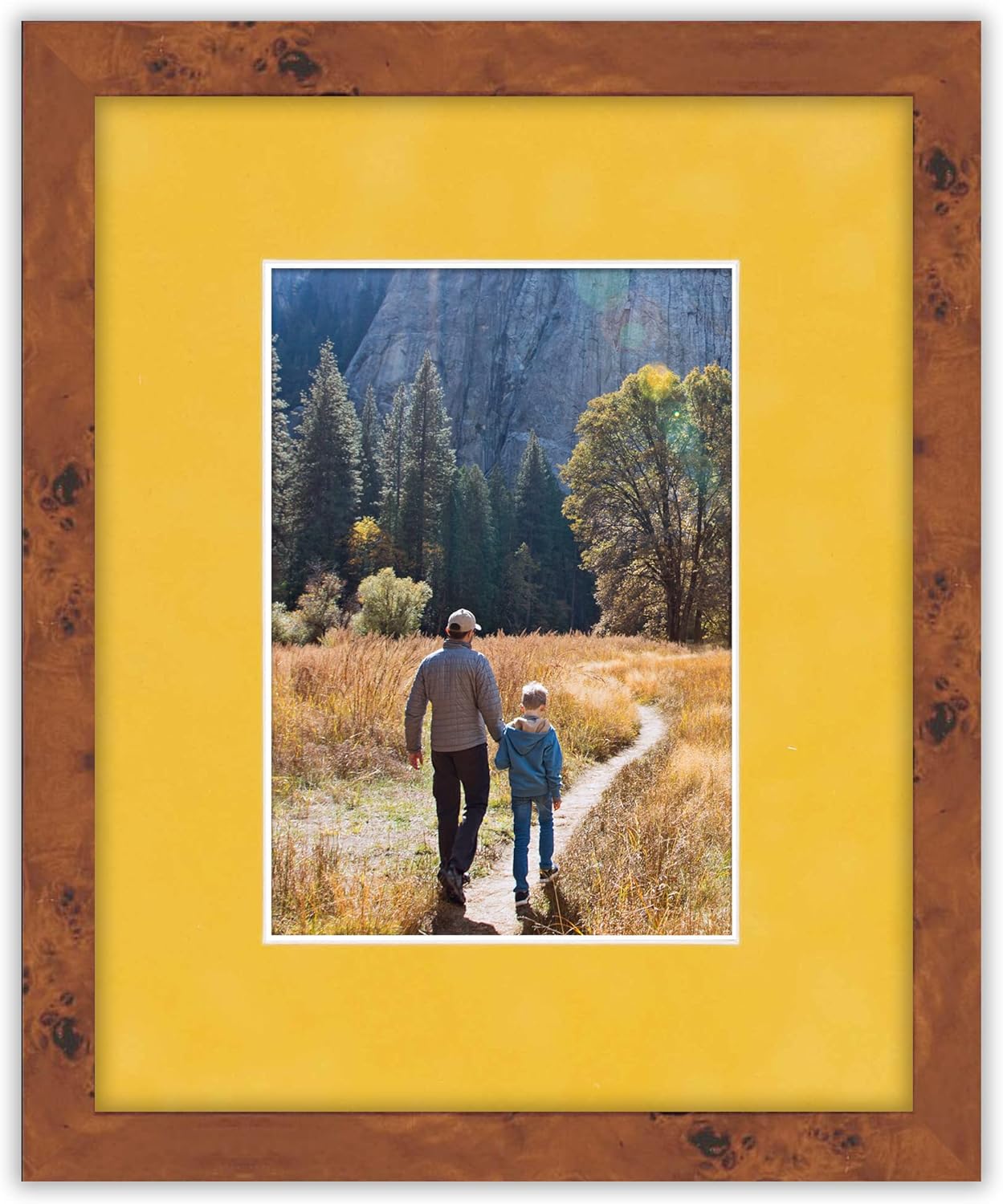Pack of 25 Acid Free 11x14 Mats Bevel Cut for 8.5x11 Photos - Sunrise Yellow Suede Precut Matboards With Backing Boards and Clear Photo Mat Bags For Pictures, Photos, Framing - 4-ply Thickness