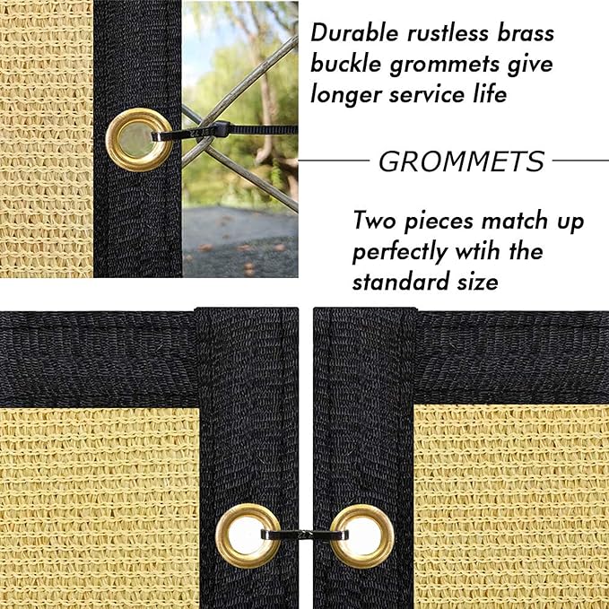 UPGRADE Privacy Fence Screen 5'x2' Sand Outdoor 90% Visibility Blockage 170 GSM Mesh Shade Cover Panels for Backyard,Balcony,Home Decoration with Zip Ties,Customized Avaliable