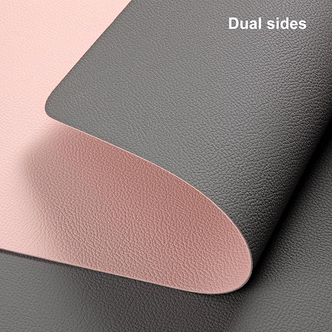 Myir JUN Table Runner Double Sided Vinyl Runner Table 94 Inch Long Runner for Table Washable Waterproof Non-Slip for Home Decorations Gray Pink,12 x 94 inch
