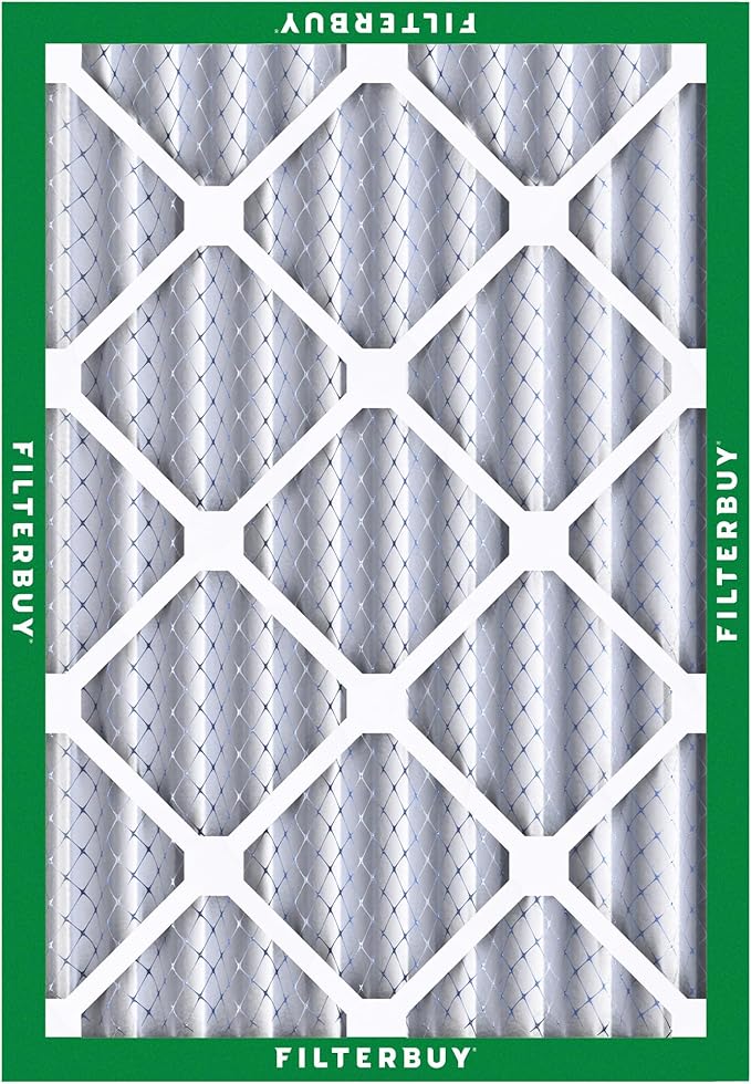 Filterbuy 12x18x4 Air Filter MERV 8 Essential Dust & Allergy Defense (12-Pack), Electrostatic Pleated HVAC AC Furnace Filters Replacement, Made in USA (Actual Size: 11.50 x 17.50 x 3.63)