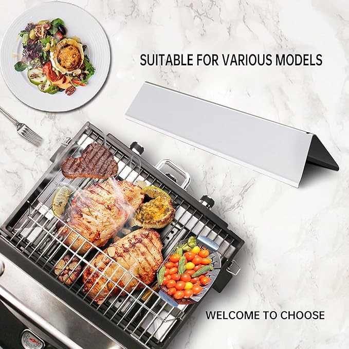 17.5” Grill Grates Replacement for 7637 7635 Weber Spirit I Spirit II E-210, S-210, E-220, S-220 With Front-Mounted Control Panels,Flavorizer Bars Cooking Grid Parts 2 Burners Spirit 200 Series