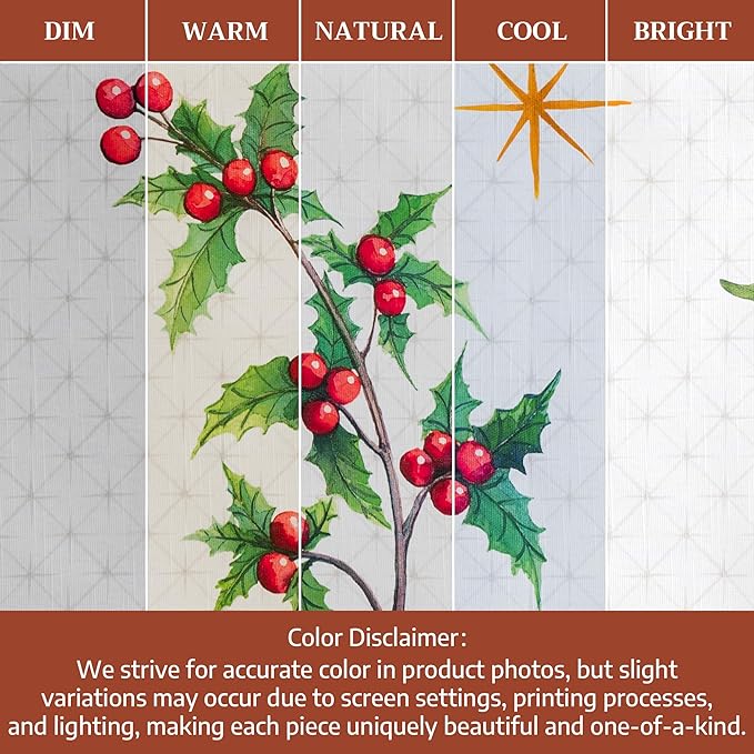 Maison d' Hermine Table Cloth Round Table 100% Cotton 63 Inches Fall Tablecloth Reusable Everyday Use for Thanksgiving Christmas Decorations Dining Farmhouse Party (Poinsettia Christmas)