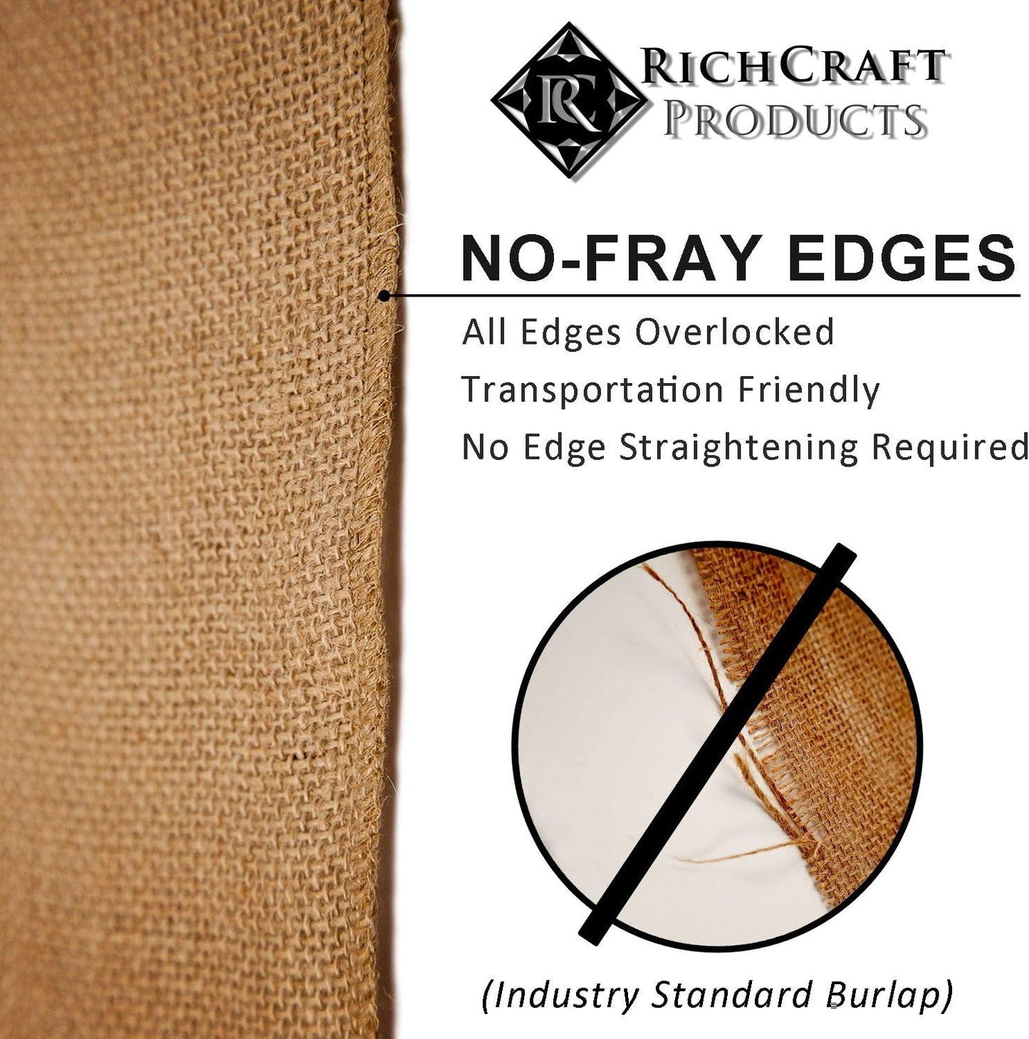 18" x 10yd NO-FRAY Burlap Roll ~ 3-5 Table Runners ~ (Actual Width: 17.5" Wide) ~ Natural Long Fabric with Finished Edges. Perfect for Weddings, Placemat, Crafts. Decorate Without The Mess!