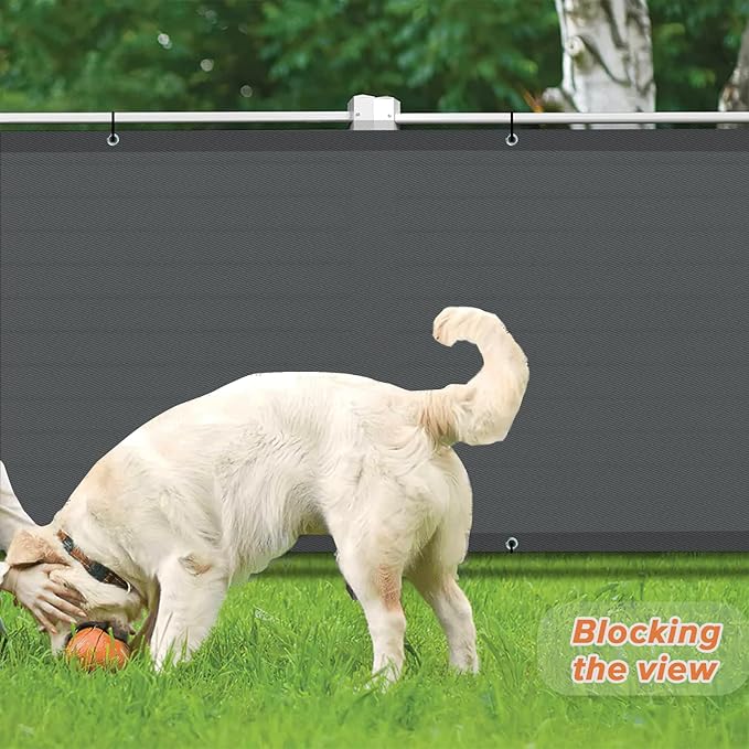 LOVE STORY 3.3'x19.7' Dark Grey Balcony Screen Privacy Fence Cover (HDPE) UV Protection Weather-Resistant 3 FT Height Shield for Deck, Patio, Backyard, Outdoor Pool, Porch, Railing