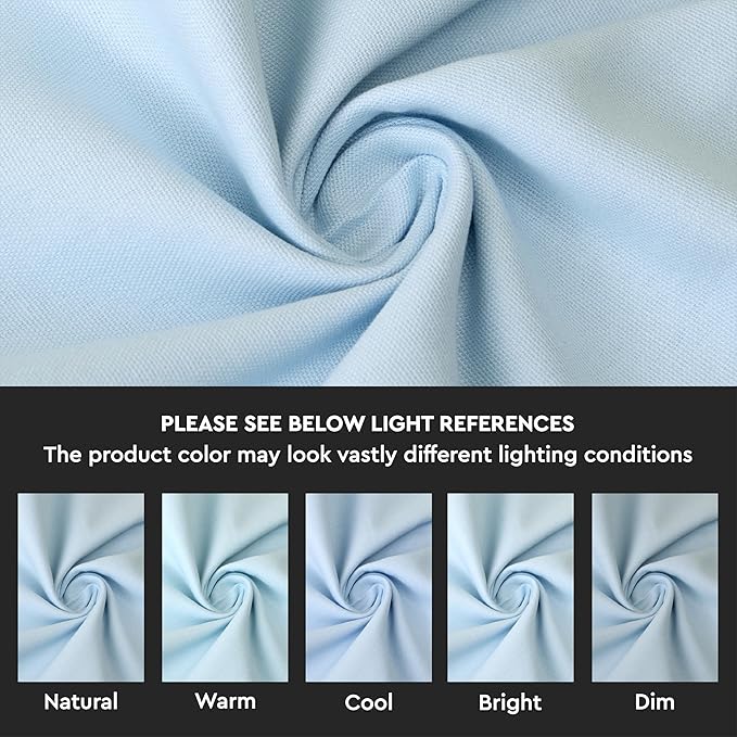 Encasa XO Table Runner 13"x72" Long | Cotton Canvas Fabric | Ice Blue Solid Color | Machine Washable & Durable