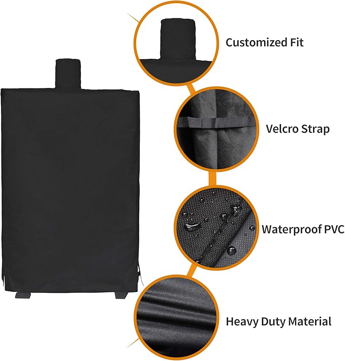 i COVER 73752 Pellet Smoker Cover for Pit Boss Grills 77700 PBV7P1 7 Series Pellet Vertical Smoker 600D Waterproof Heavy-Duty Canvas Vertical Smoker Cover