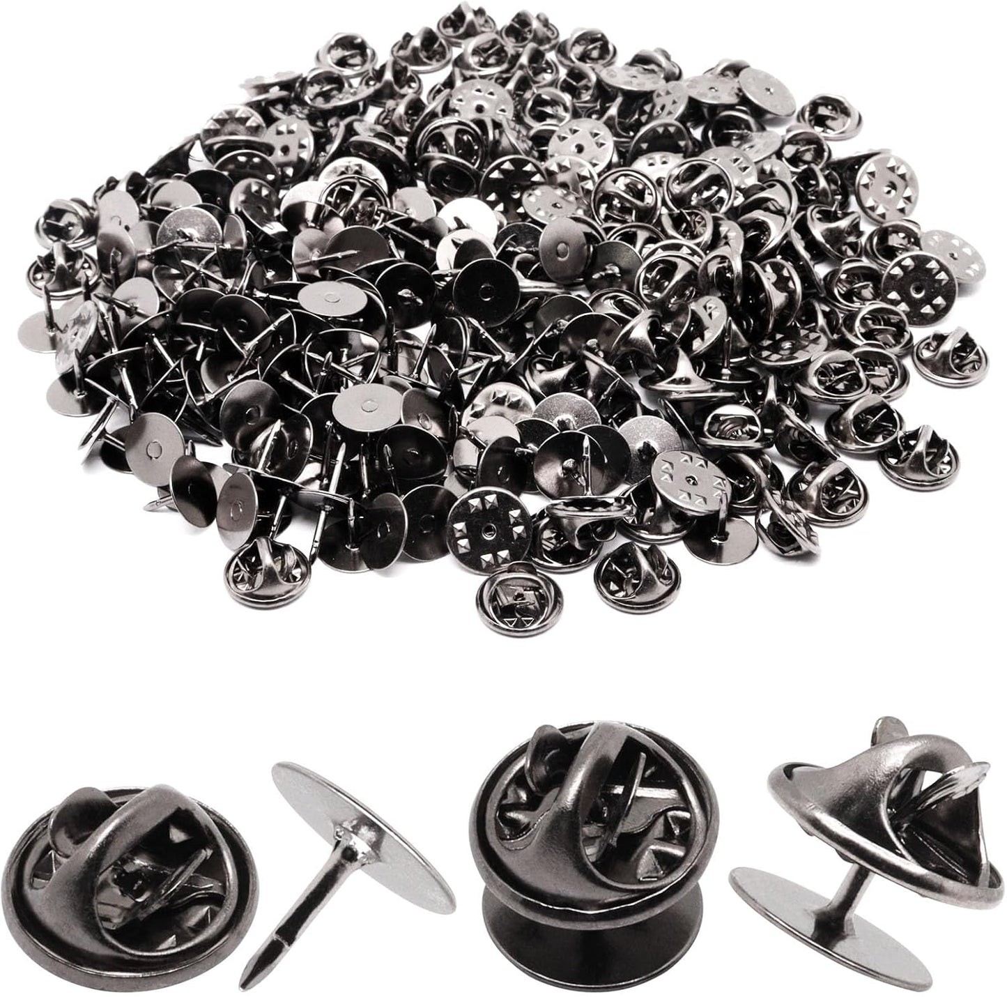 130 Set Pin Backs, Blank Pins Scatter Butterfly Clutch Pin Holder Enamel Pin Locking Backs Tie Tacks Jewelry Pin Backings Clasp for Brooch Lapel Hat Uniform Badges Tie Tack (10mm, Black)