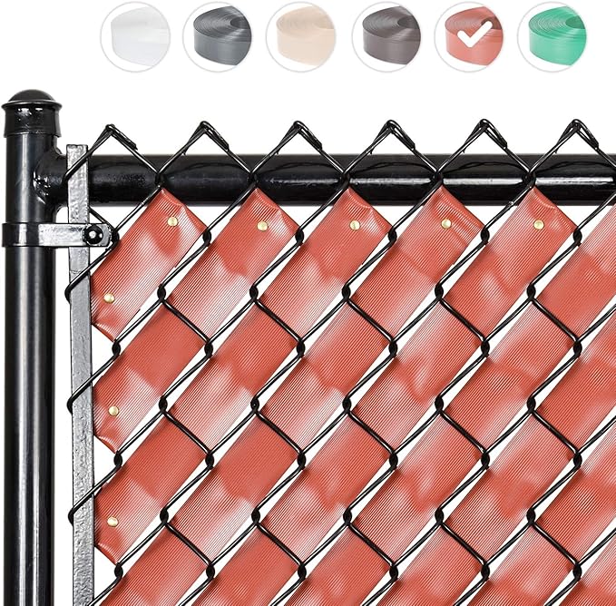 Chain Link Fence Privacy Tape (Redwood)