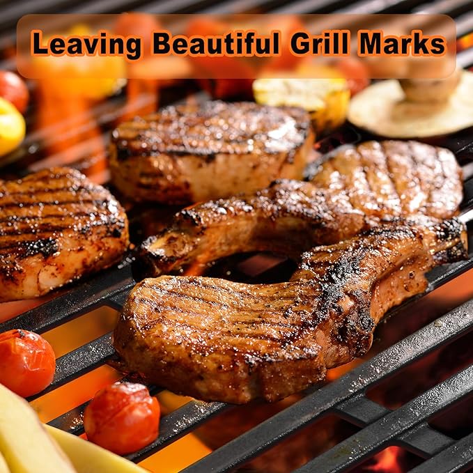 GGC 7637 Grill Grates for Weber Spirit E210 E220 S210 S220, 17.5" Cast Iron Cooking Grid for Weber Spirit 200&Spirit II 200 Series Gas Grills with Front Control Panel