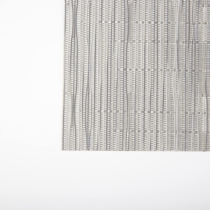 SLKQG Vinyl Placemats Set of 6 - Easy Clean Modern Durable Washable Place Mats - Heat Resistant Placemats for Kitchen Table - PVC Table Mats for Dining Table (Sliver, 6)