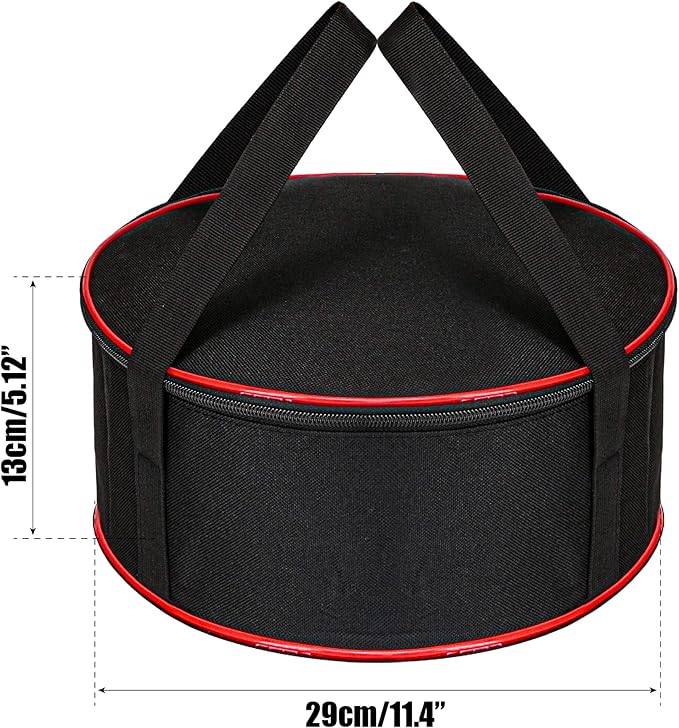 Camping Tableware Organizer Outdoor Hiking Plate Dishes Bowl Pot Storage Bag, Large Round Crockery Protectors Travel Dinnerware Chest, Camp Dish Bags with Zipper for Cupboard