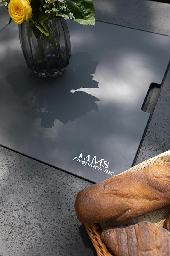 AMS Fireplace | Powder Coated Fire Pit Burner Lid for Madison FireTable (Dark Gray) | Weather-Protected | Easy to Clean | No Assembly Required