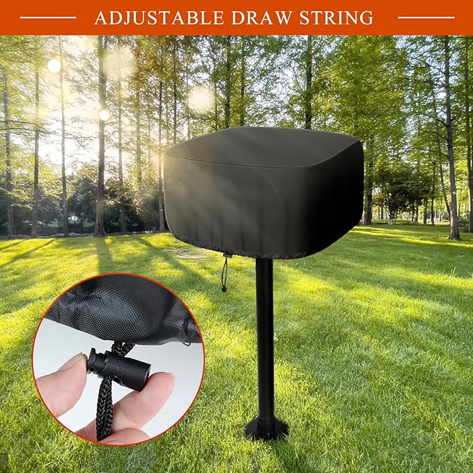 Grill Cover for Park Style Grill, Rectangular Table Top BBQ Grill Cover, Waterproof Oxford Fabric, Compatiable with Grill Within 24.4''×23.6''×19.7''