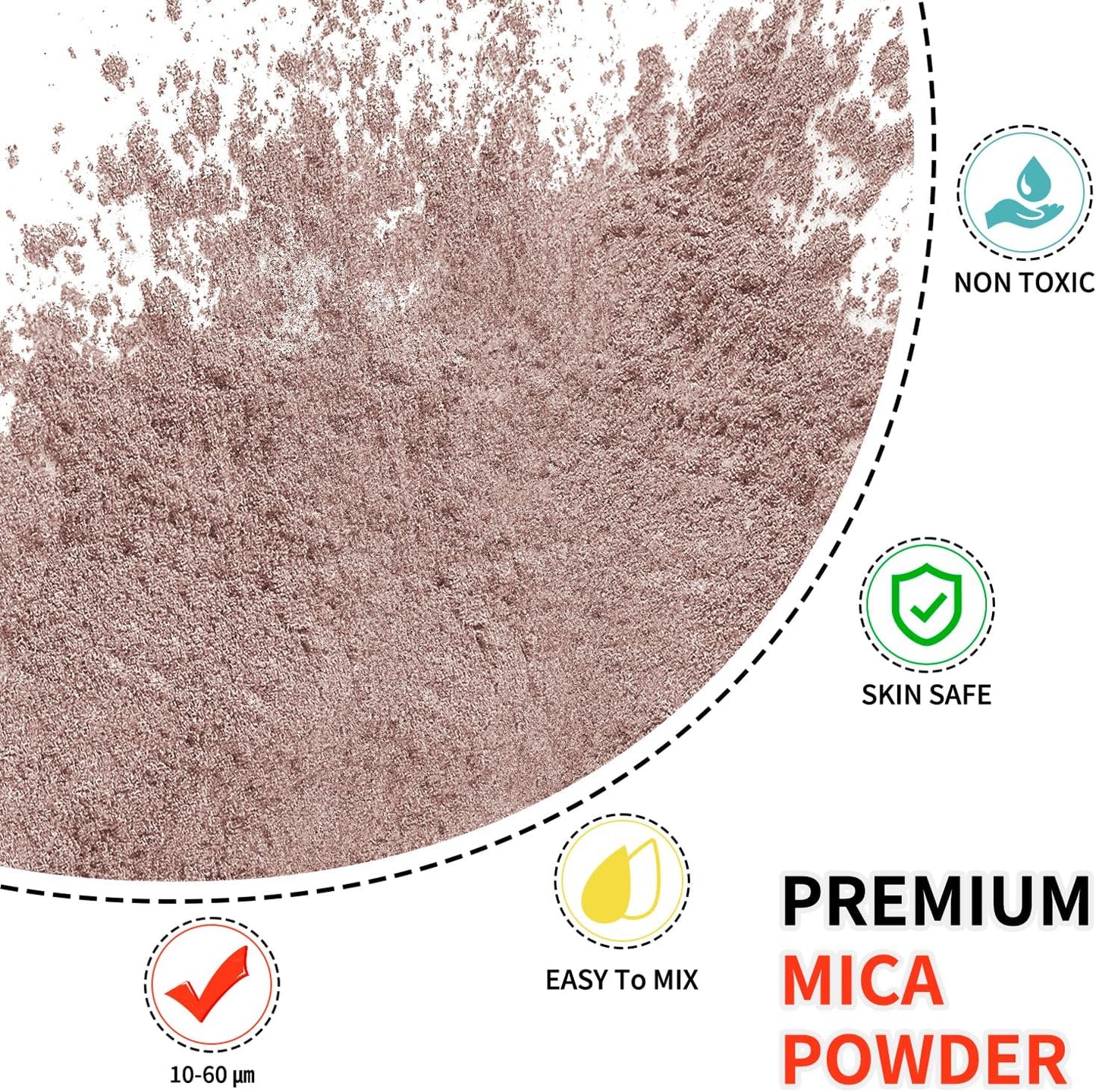 Mica Powder - 100g Mica Powder for Epoxy Resin - Metallic Color Pigment for Resin, Soap, Bath Bombs, Eye Shadow, Nails, DIY Crafting Projects etc. (Coffee)