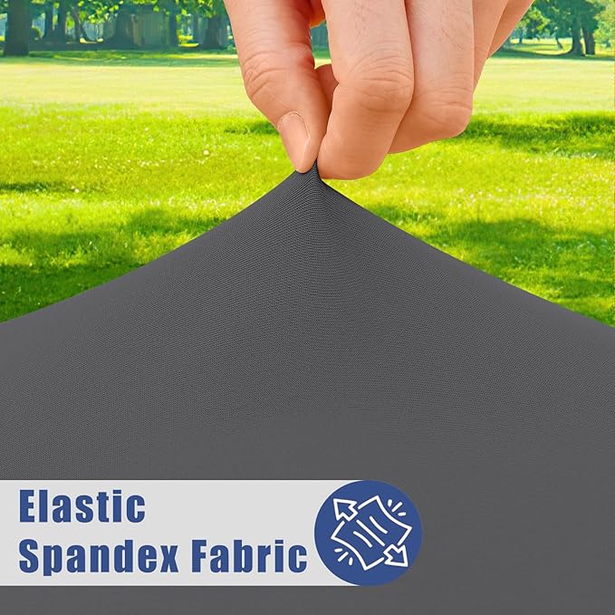 Spandex 4 Foot Rectangle Table Cloth 6 Pack, Elastic Fitted Tablecloths for Picnic, Stretch Washable Patio Table Cover for Outdoor, Camping, Banquet and Parties (Dark Grey, 30"x48")